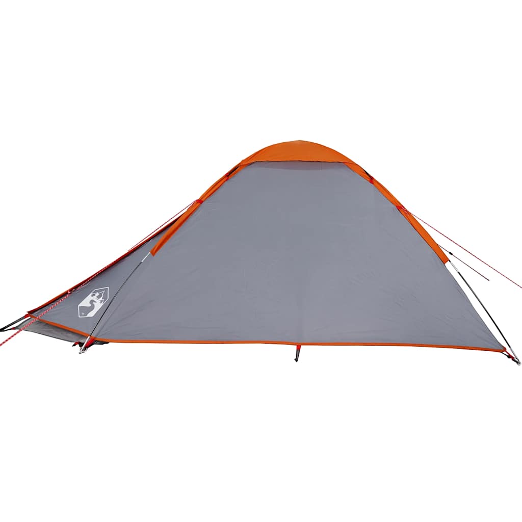 Dome Camping Tent for 4 Persons Grey and Orange Waterproof