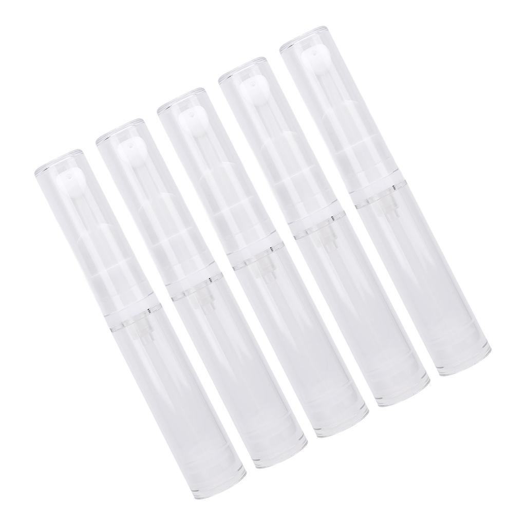 5 Pcs Airless Pump Jars Travel Foundation Container Eye Cream Dispenser Empty Refillable Cosmetic Pu