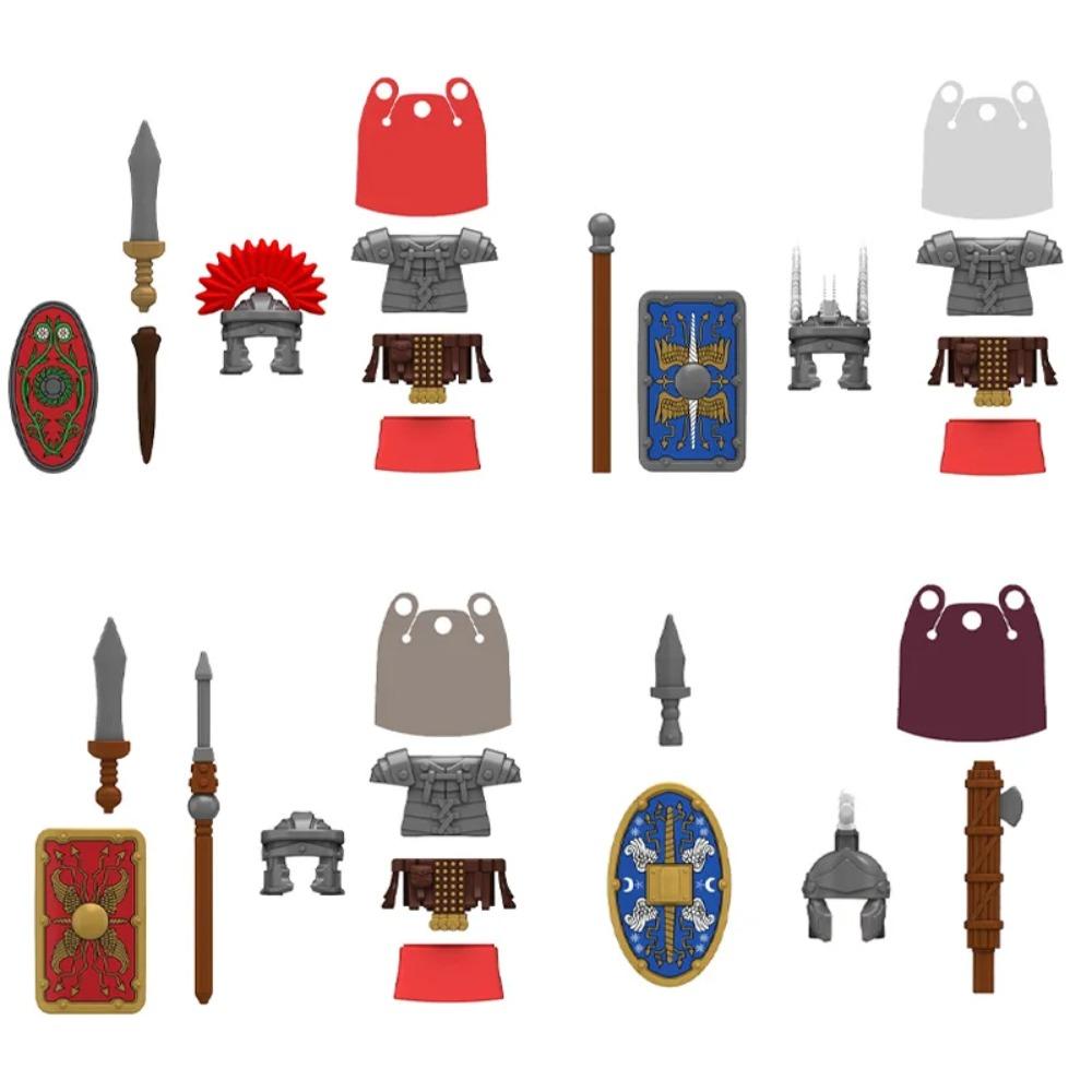 MOC Building Blocks Medieval Character Accessories Warhorses Militiamen Dragons Castles Knights Brick Gifts Toy Helmets Shields