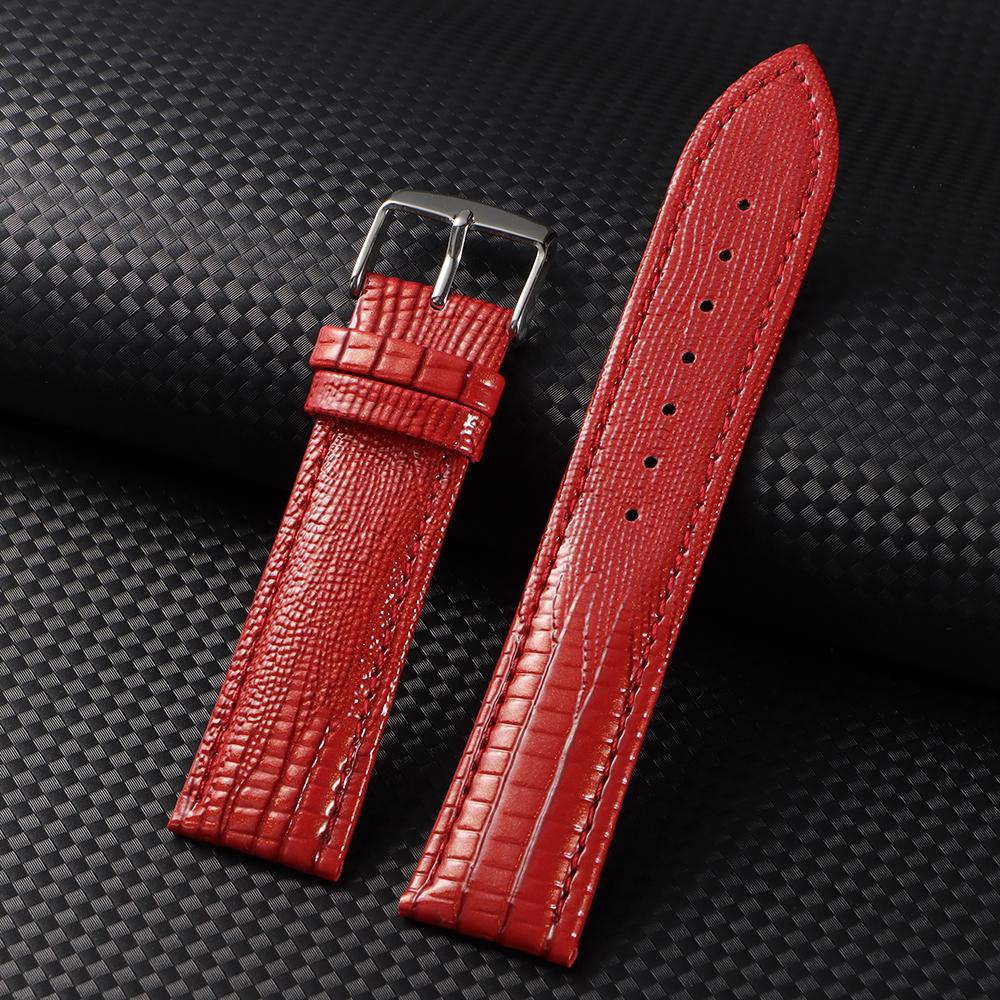 18mm 20mm 22mm Universelles Eidechsenmuster Uhrenarmband Rindsleder Uhrenarmband für Herren Damen Verbundwerkstoff Uhrenarmband Zubehör