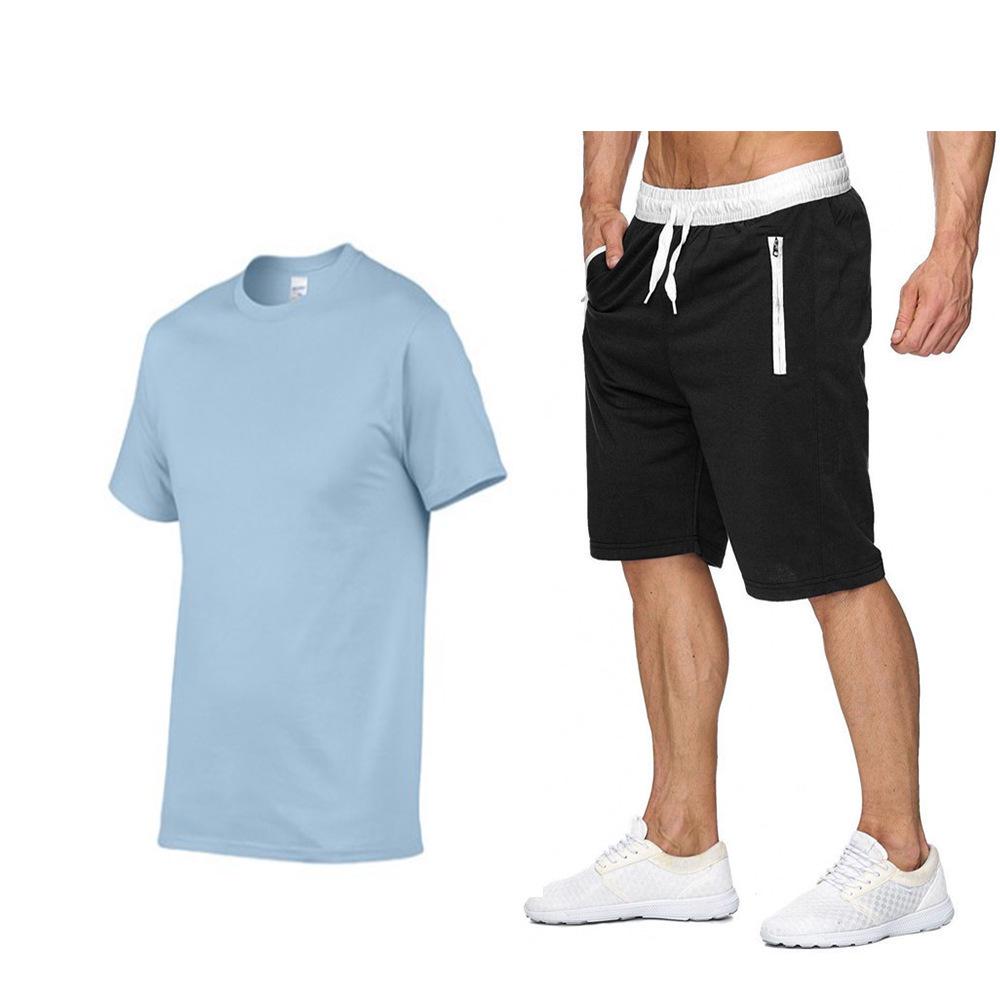 Herren Sommer Einfarbiges T-Shirt & Shorts Set - 2023 Modekollektion, Kurze Ärmel