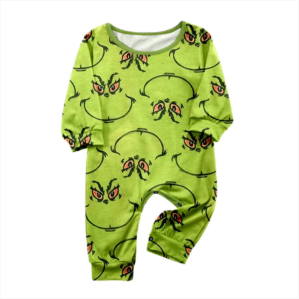 Christmas Print Cute Family Set Pajamas, Home Clothes, Family Set Long Sleeve Top Pants Set
