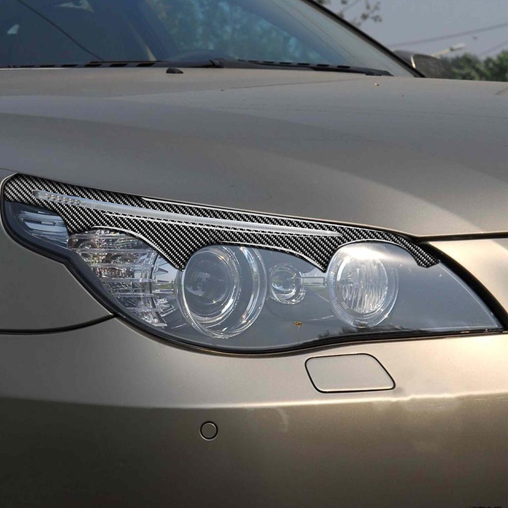2 szt. Dekoracja listewki powiek brwi reflektorów z włókna węglowego Pasuje do E60 Seria 5 2004-2011