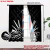 2D Flat Printing 2pcs Drapes Perfect for Barbershops Digital Printed Polyester Drapes Party Decorations Use for Festive