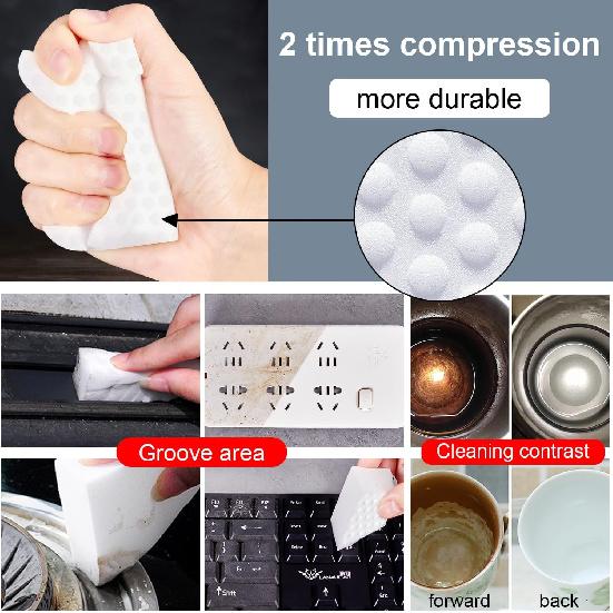 Magic Sponge Eraser,POWOBEST 50 Pack 2X Density Extra Thick Melamine Sponge,Large Boat Scuff Eraser Cleaning Pads,Melamine Foam, No Scratches