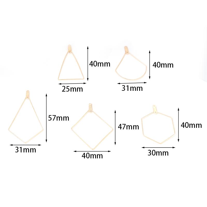 10pcs/lot Geometric Shape Earring Frame Drop Earrings Findings Irregular Ear Wire Hoop for Jewelry Making DIY Earring Findings