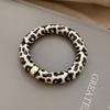 European and American Irregular Geometric Printing Diamond-encrusted Resin Bracelet Light Luxury High-end Bracelet Exaggerated Temperament Jewelry