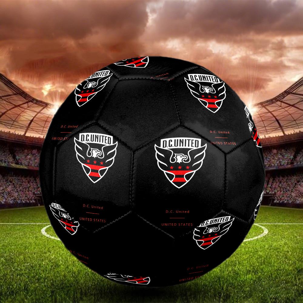 D.C. United Indoor Soccer Ball Colorful All Ages Size 5 Machine Stitched PVC Competition Ready Durable High-Bounce