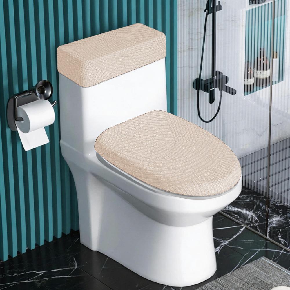 1 Set Machine Washable Toilet Seat Cover Dustproof Bathroom Toilet Cover Set Bathroom