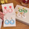 Dopamine Contrast Color Circle Earrings Women's Design Circle Stud Earrings Exaggerated Ears