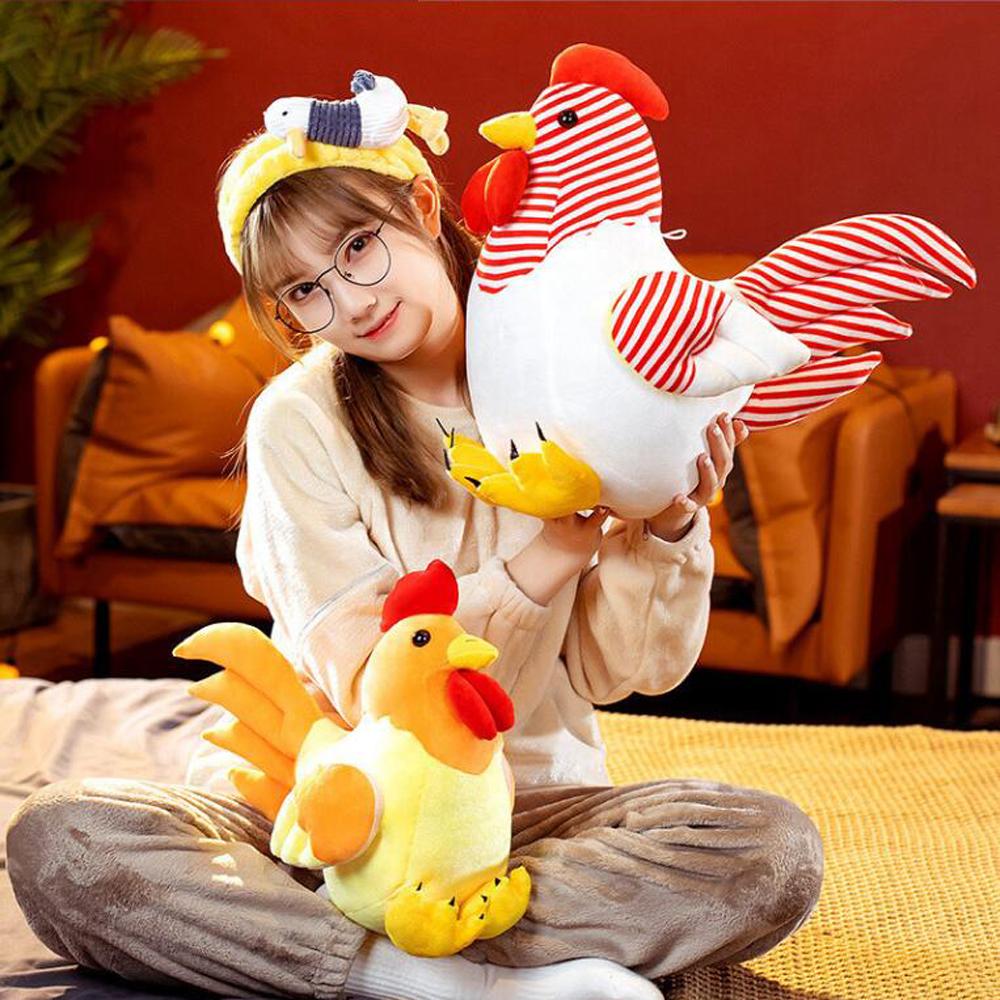 Cute Simulation Rooster Cock Chicken Children Plush Stuffed Toy
