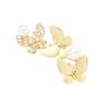 Light luxury, high-end sense, three butterflies, gold brushed craft brooch, slightly inlaid with zircon, freshwater pearl, insect pin, female.