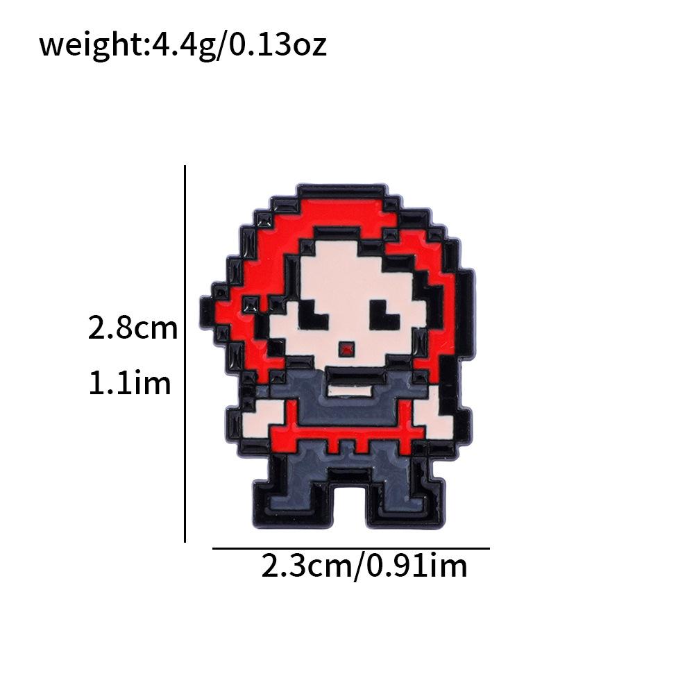 Металлическая Значок Супергероя Мстители Пиксельный Стиль Железный Человек Человек-Паук Сплав Брошь