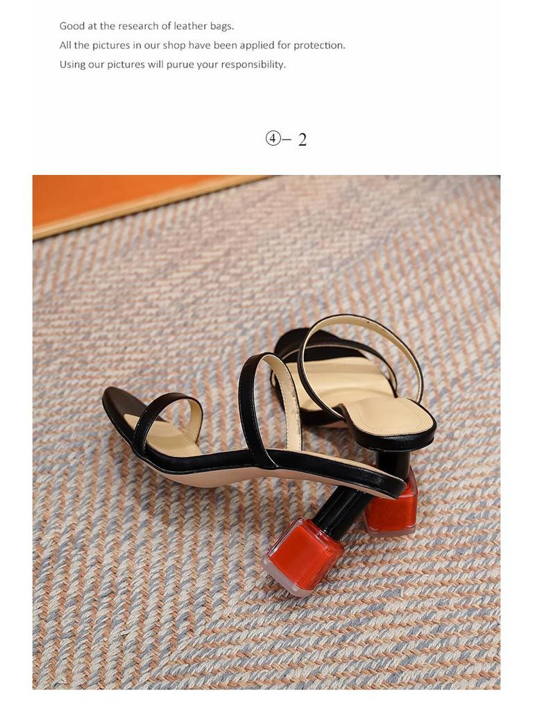 Damen 2025 Sommer Schwarze Peeptoe-Sandalen mit hohem Absatz und Einriemen-Design