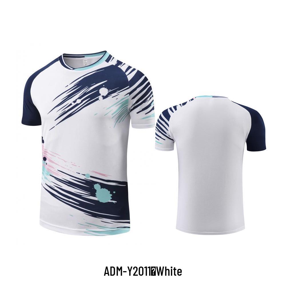 Pánské a dámské potištěné rychleschnoucí badmintonové sportovní oblečení a tréninkové tričko s krátkým rukávem na stolní tenis