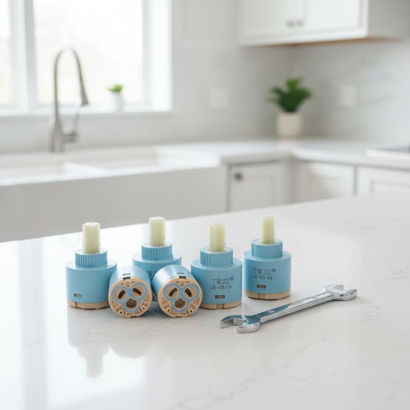 1Pcs PP Plastic Thermostatic for Faucet Durable Ceramic Disc Valve for Replacement Kitchen Basin TapGood Quality