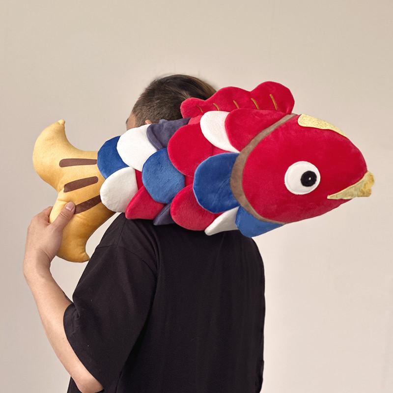 Colorful Koi Fish Plush Toy Soft Stuffed Animal Pillow For Girls 65cm