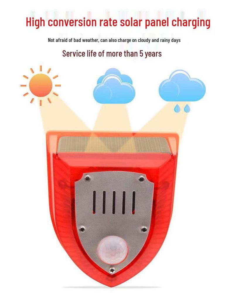 Solar Animal Repeller: Outdoor Motion-Activated Sound & Light Alarm for Wild Boars & Anti-Theft