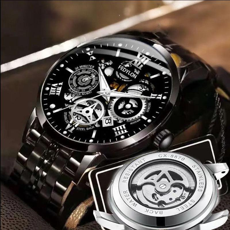 Men's Non-mechanical Watch Fully Automatic Waterproof New Large Dial Hollow Men's Watch