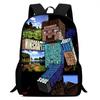 Minecraft Printed Backpack Children'S Elementary School Bag