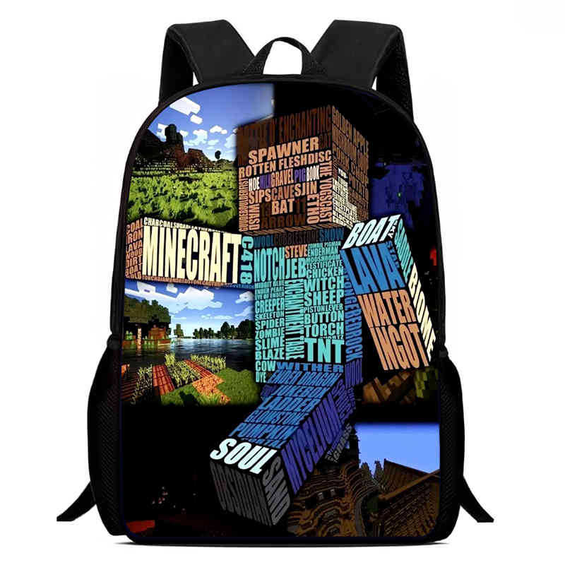 Minecraft Printed Backpack Children'S Elementary School Bag