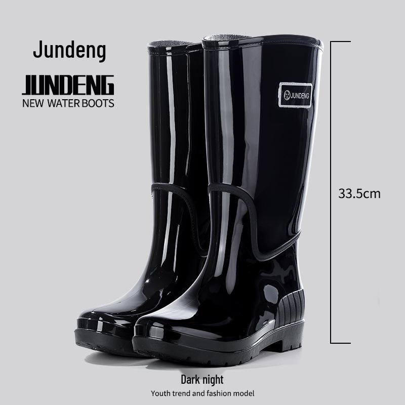 

Женские 42 см Очень Высокие Нескользящие Утолщенные Водонепроницаемые Резиновые Сапоги для Путешествий, Уборки Столовой и Модной Носки 39-40