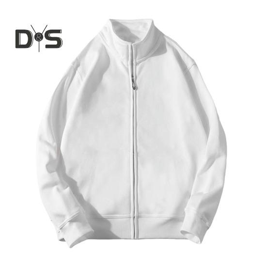 

Мужская спортивная куртка с воротником-стойкой, длинным рукавом, застежкой-молнией, бейсбольная куртка, однотонная, свободная, для бега, для спортзала XXXL белый