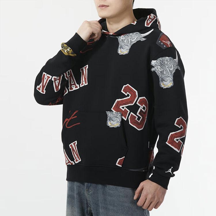 Jordan Męska bluza z kapturem z nadrukiem graficznym Czarna FN4546-010