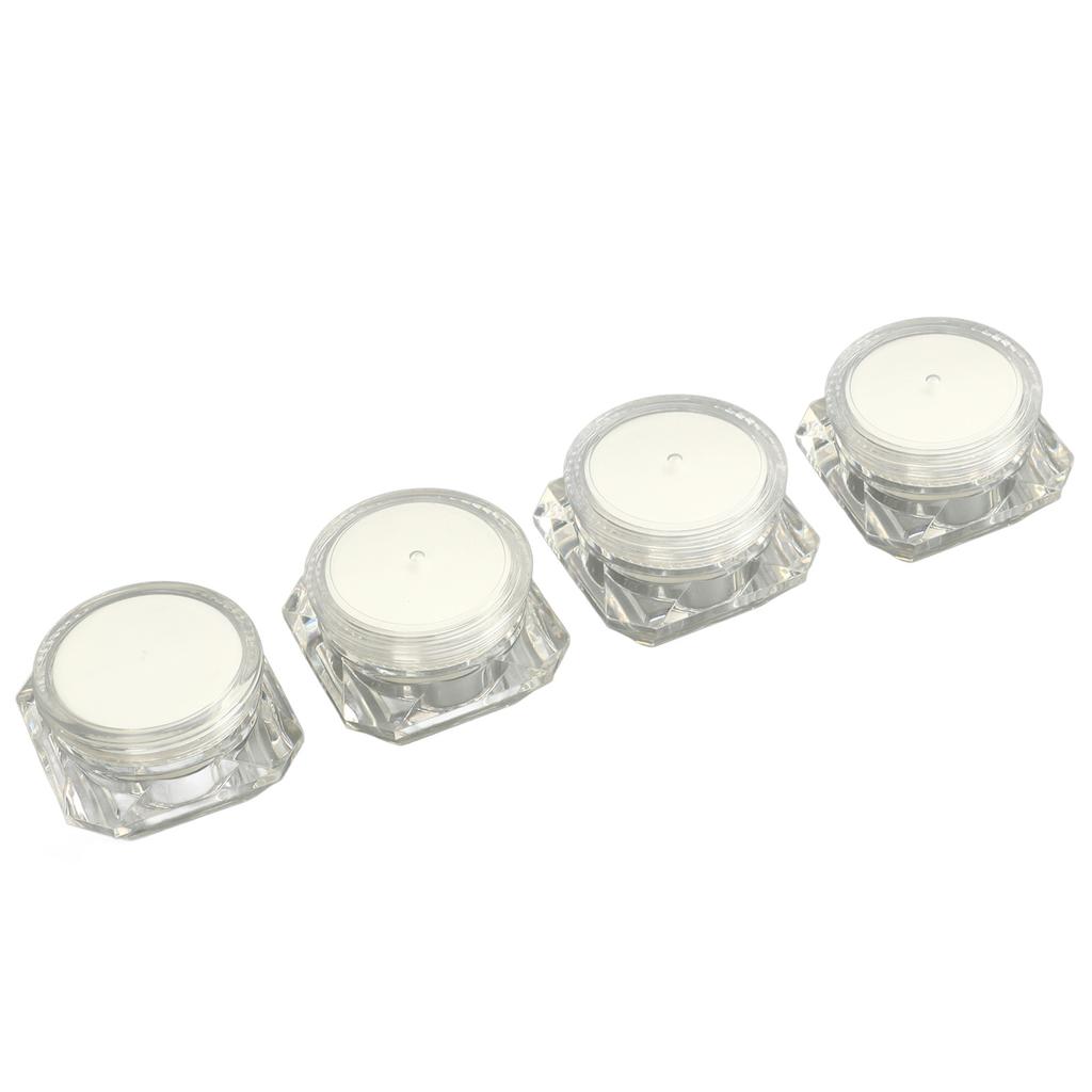 4 Stück Cremetiegel Diamant-Optik Kosmetik Nachfüllbare Flasche Outdoor Reise Camping Kunststoff Kompakter Make-up Leerbehälter