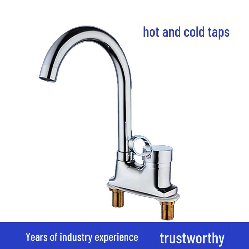 Minxi Copper Dual-Handle Hot & Cold Mixer Faucet