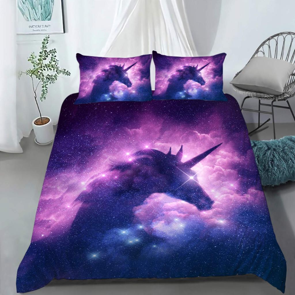 Unicorn Duvet Covers For Girls Teens Queen Lightweight Down Quilt Covers Bedroom Decor 2 Pillowcases 1 Duvet Cover No Comforter