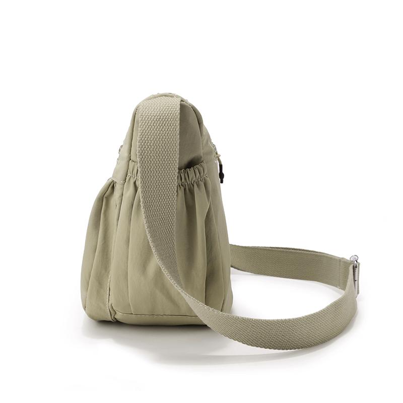 Bolso cruzado ligero de nailon para mujer con múltiples compartimentos con cremallera para viajes y uso diario
