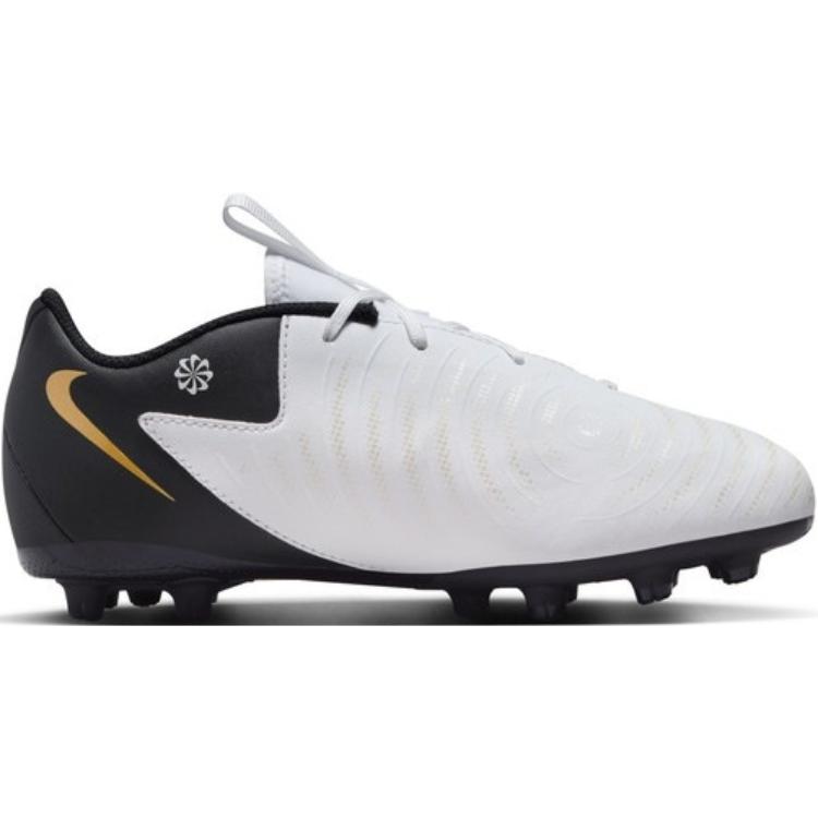 Nike Phantom GX 2 Academy Synthetic Leather Comfortable Versatile Non-Slip Durable Low-Top Youth Soccer Shoes Kids Sneaker White Black FJ2602-100