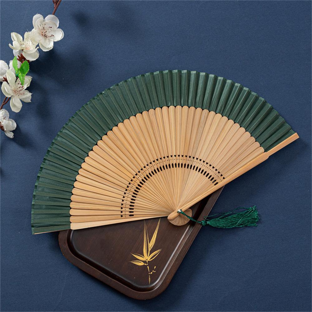 Solid Color Vintage Fan Folding Fan Chinese Fan for Dance Performance Summer Accessory Wedding Party