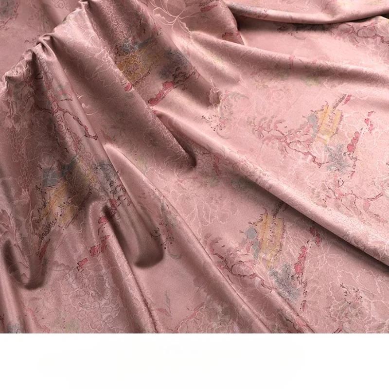 Chinese-style Imitation Silk Cloud Gauze High-end Fabric Soft Cotton Silk Printed Fabric DIY Cheongsam Dress Hanfu Clothing