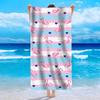 Mehrfarbiges Polyester-Strandtuch Flamingo Einhorn Ananas Bedrucktes Badetuch Schnelltrocknend Sandfrei für Sommer Pool Urlaub