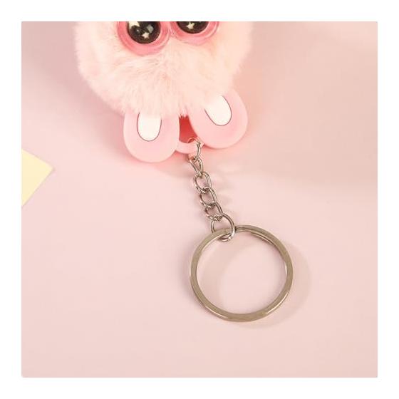 [BetterJonny] Plush Keychain Cute Animal Pendant Bag Pendant Key Chain Hanging Decoration Present Cute Gift for Partner Friend Family White Blue Pink