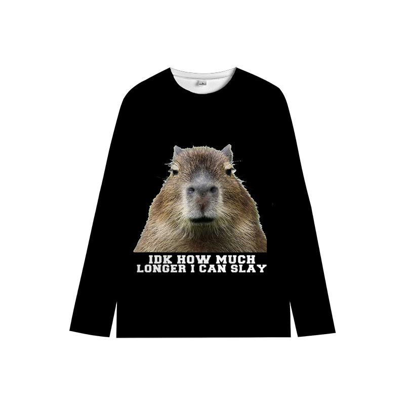 Capybara Kids Crewneck Sweatshirt My Spirit Animal Soft Cartoon Print Comfy Unisex Casual Wear for Boys & Girls