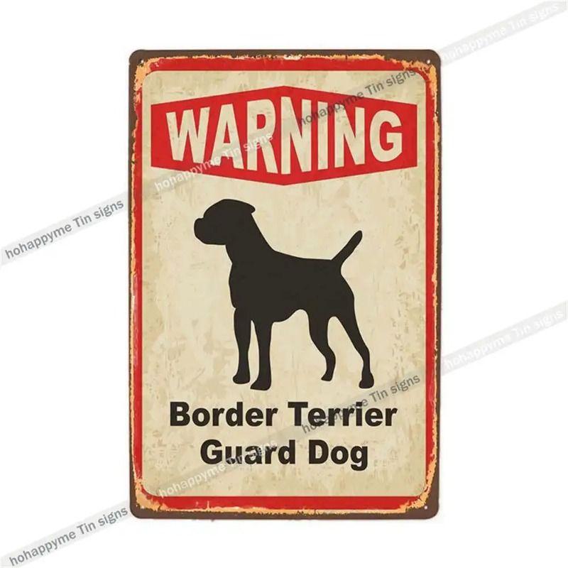 Retro Metal Sign German Shepherd Patrol Warning Decorative Plate for Home Wall 20x30cm