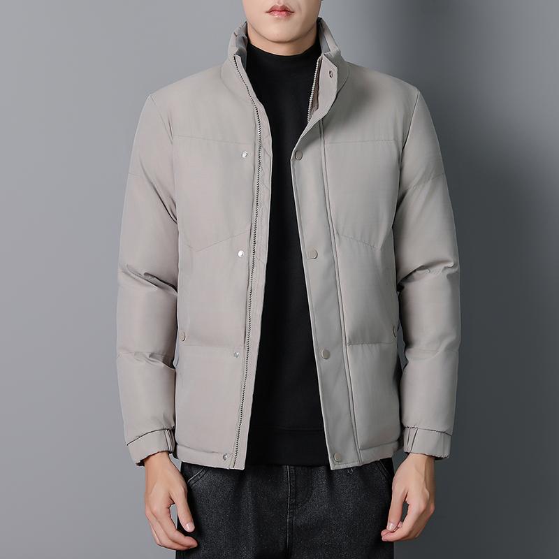 Winter Cotton Jacket Men's Loose Standing Collar Down Cotton Jacket Casual Fashion Warm Thick Cotton Jacket