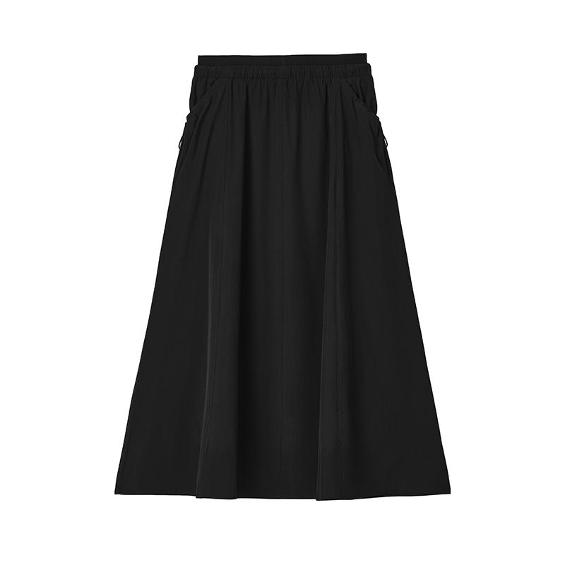 New FILA Casual Long Skirt Women's Jet Black F11W435302FBK