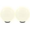 VidaXL 2x Lampe à LED sous Forme de Boule Sphérique Chemin Éclairage de Jardin 50656