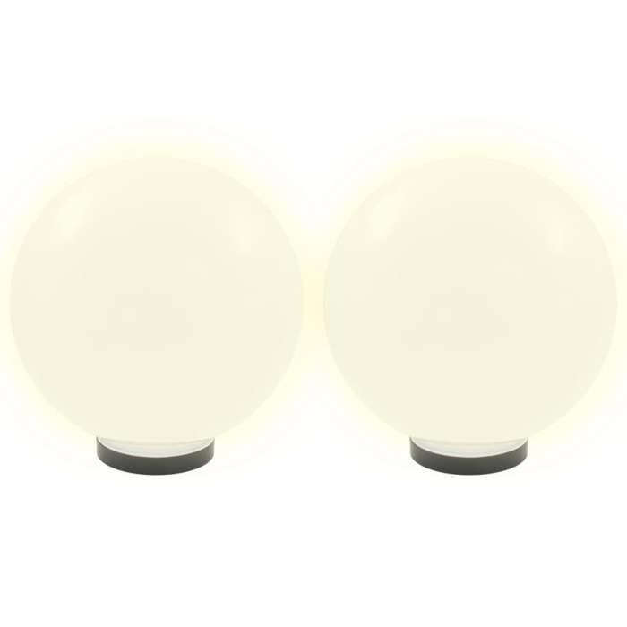 VidaXL 2x Lampe à LED sous Forme de Boule Sphérique Chemin Éclairage de Jardin 50656