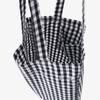 Afternoon Tea Living JA02 Gingham Check Tote Bag, Medium, Black