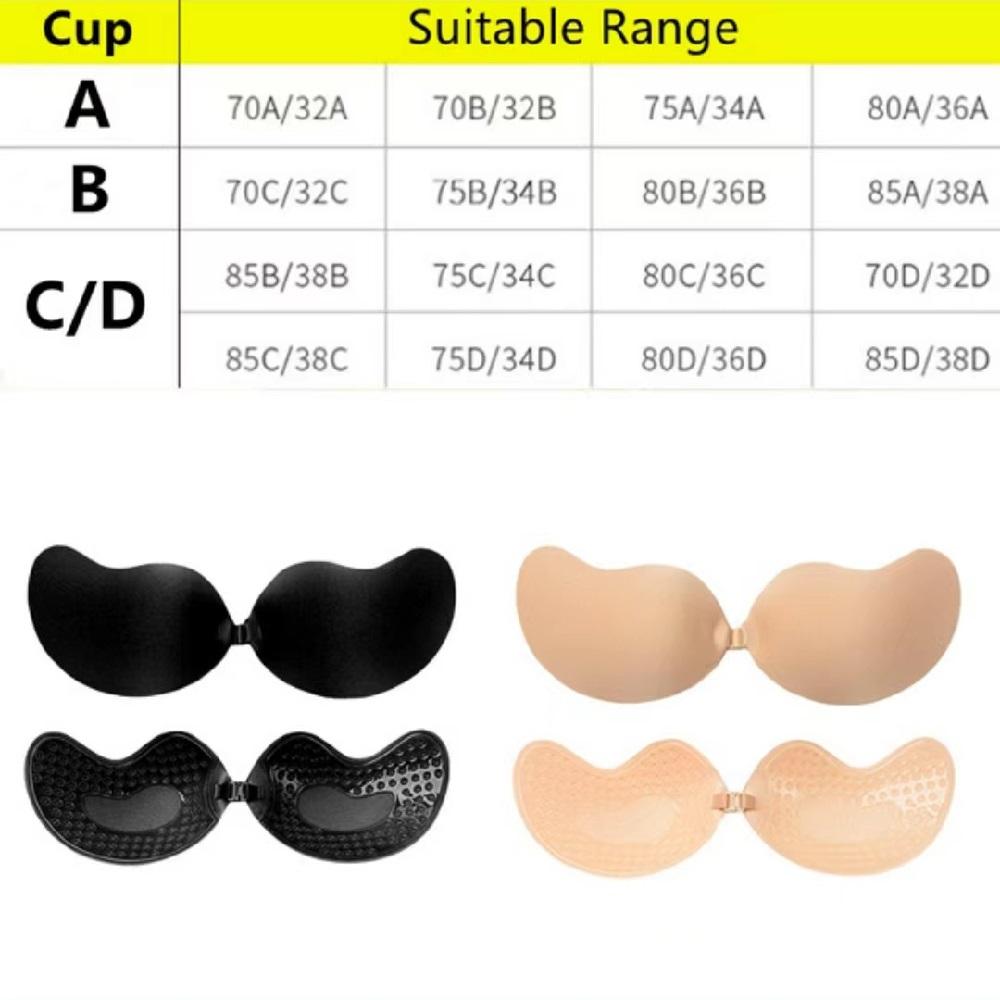 Women Silicone Sticky Invisible Nipper Cover Backless Bra Strapless Push Up Lift Breast Seamless Bralette Front Closure Adhesive