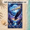 Birds Theme Soft Beach Towel Personalized Custom Name Text Towel Portable for Beach Pool Travel