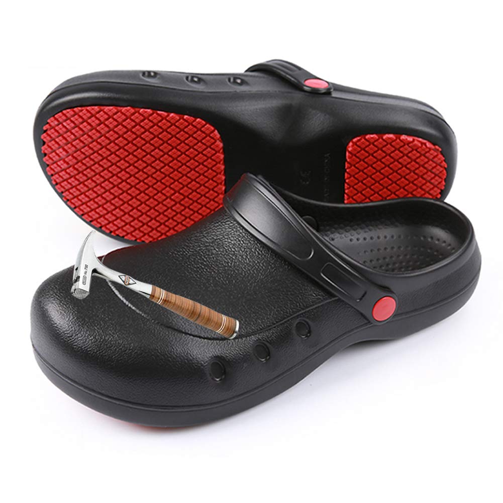 

TENOCEE Мужские черные легкие кухонные туфли, маслостойкие и нескользящие, размеры 25,0 см и 24,5 см, размер L (38/39)