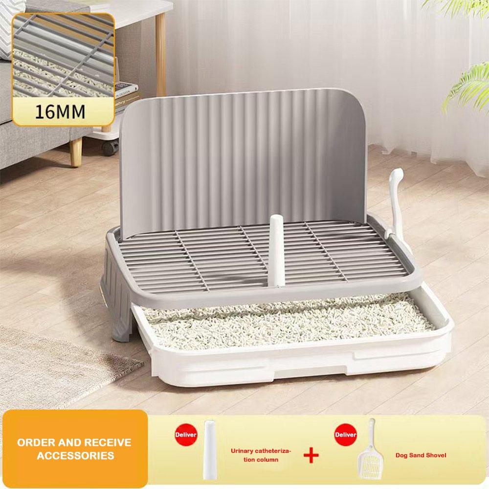 

Anti-stepping on Shit Dog Urine Pot Double Layer Dog Potty High Quality Dog Toilet Home сірий