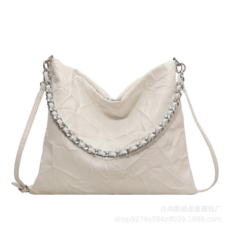 2025 New Shoulder Chain Handbag Solid Color Messenger Big Bag Large Capacity Fashion Trendy Women's Bag Autumn New