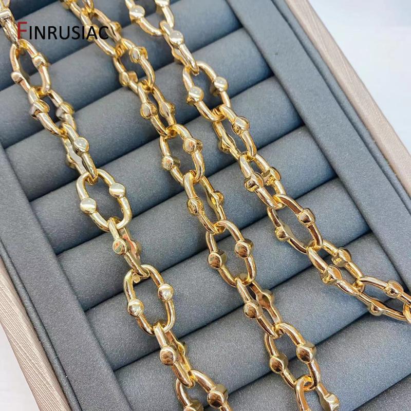 14K Gold Plated Alloy Metal Thick Punk Chain For Jewelry,Chunky Heavy Cable Link Chain for DIY Necklace Bracelet Making Findings